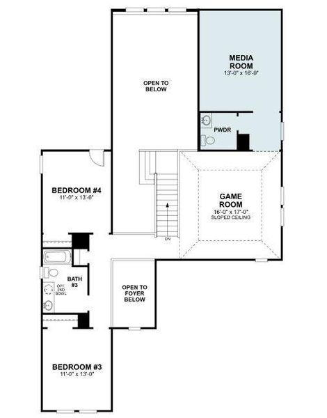 2D floor plan layout of this home in Vintage Village, Argyle, TX (Image 3).