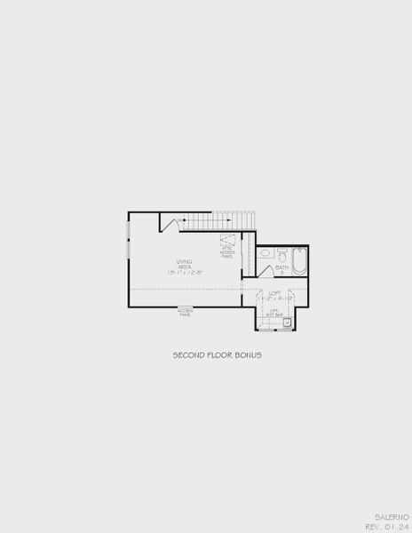 2D floor plan layout of this home in The Courtyards at Oak Grove, Durham, NC (Image 28).