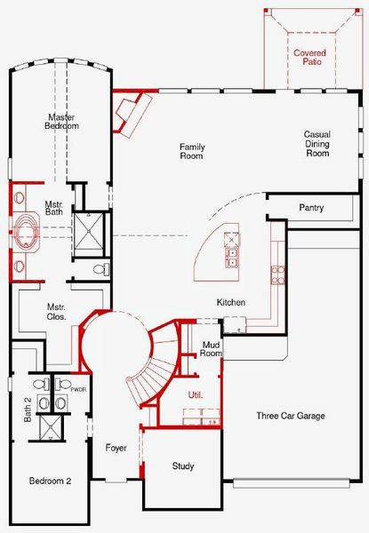 2D floor plan layout of this home in The Meadows at Imperial Oaks, Spring, TX (Image 3). 2D floor plan layout of this home in The Meadows at Imperial Oaks, Spring, TX (Image 3).