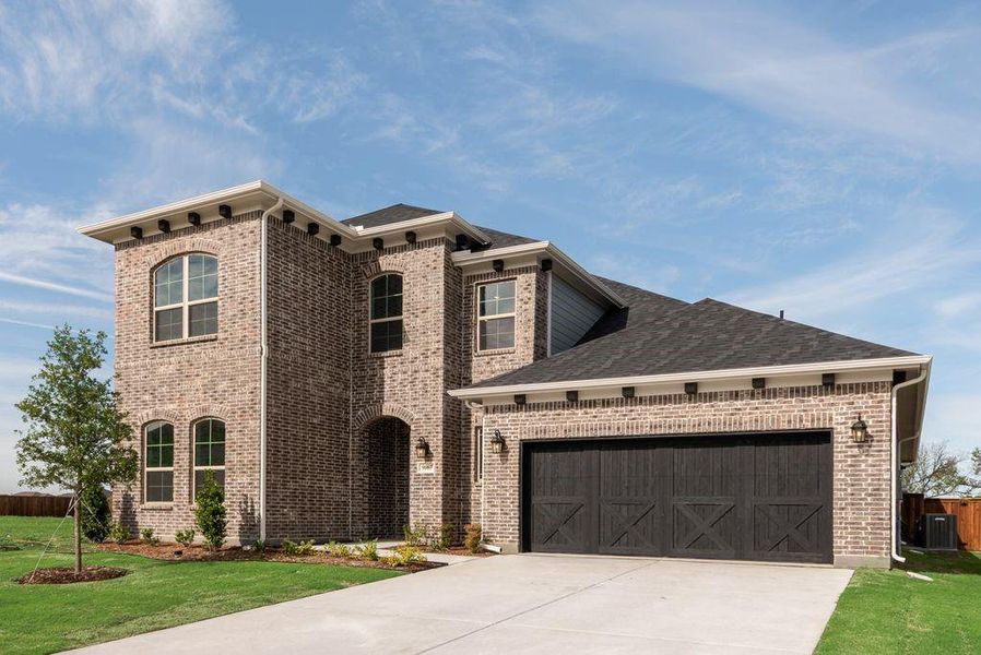 Front exterior of a new home in Villages of Creekwood, Frisco, TX, highlighting curb appeal (Image 1). Front exterior of a new home in Villages of Creekwood, Frisco, TX, highlighting curb appeal (Image 1).