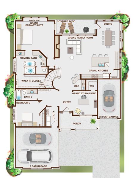 2D floor plan layout of this home in Park Trails, Forney, TX (Image 4). 2D floor plan layout of this home in Park Trails, Forney, TX (Image 4).