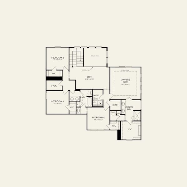2D floor plan layout for the Dorset by Pulte Homes in The Retreat at Carolina Ridge, Harrisburg, NC (Image 5).