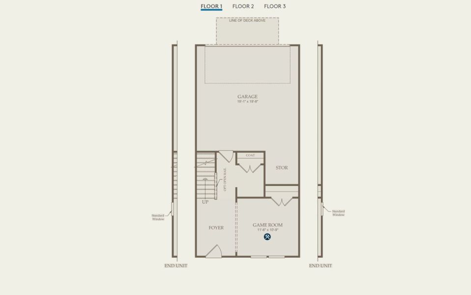 2D floor plan layout for the Crestwind by Pulte Homes in Barclay Townes at The Pointe, Wilmington, NC (Image 4).