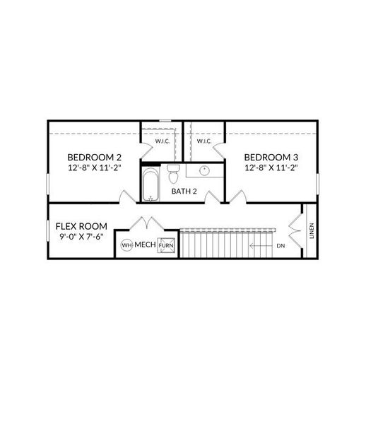 2D floor plan layout of this home in Belgrave, Lexington, SC (Image 4).