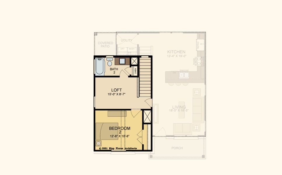 2D floor plan layout of this home in Garten Haus Cottages At Solms Landing, Canyon Lake, TX (Image 3).