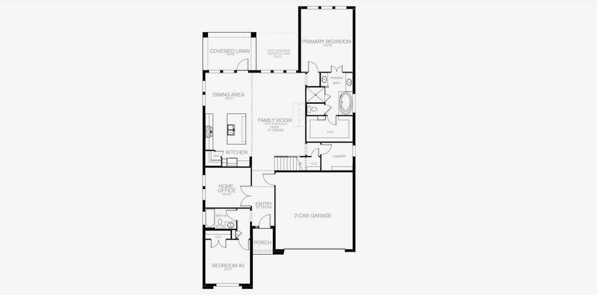 2D floor plan layout for the 2713F by Perry Homes in Star Farms At Lakewood Ranch 50', Lakewood Ranch, FL (Image 4).