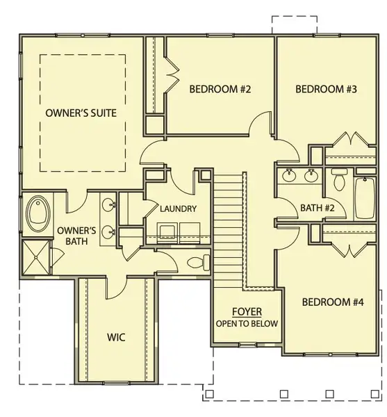 2D floor plan layout for the Magnolia by Kerley Family Homes in Carter Grove, Cartersville, GA (Image 4).