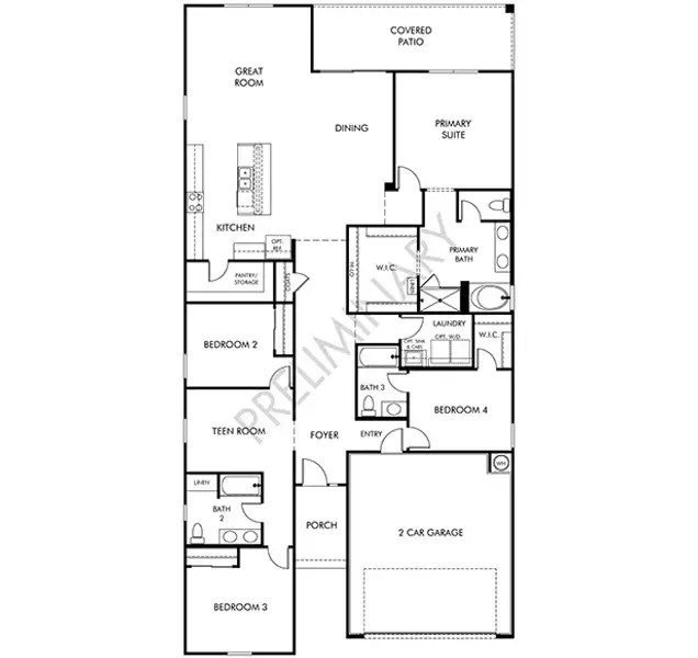 2D floor plan layout of this home in Bella Vista Farms Reserve Series, San Tan Valley, AZ (Image 4).