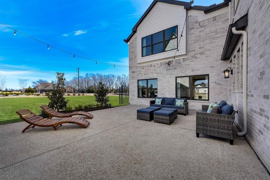 Exterior details and patio area of a home in Buffalo Ridge, Celina (Image 2). Exterior details and patio area of a home in Buffalo Ridge, Celina (Image 2).