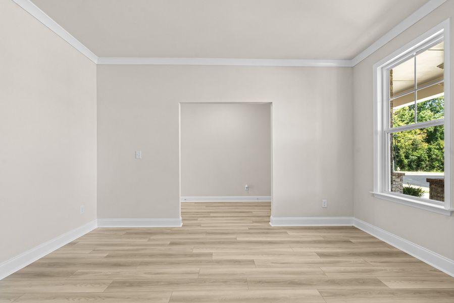 Representative unfurnished interior of a home built from the Kirkwood by Taylor Morrison in Falls Creek, Flowery Branch (Image 14). Representative unfurnished interior of a home built from the Kirkwood by Taylor Morrison in Falls Creek, Flowery Branch (Image 14).