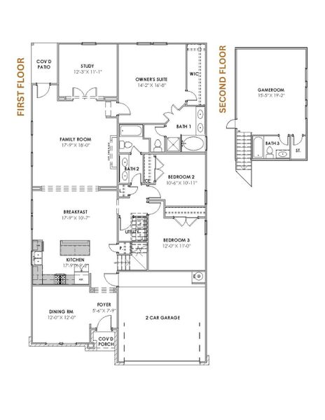 2D floor plan layout of this home in , Manvel, TX (Image 2).