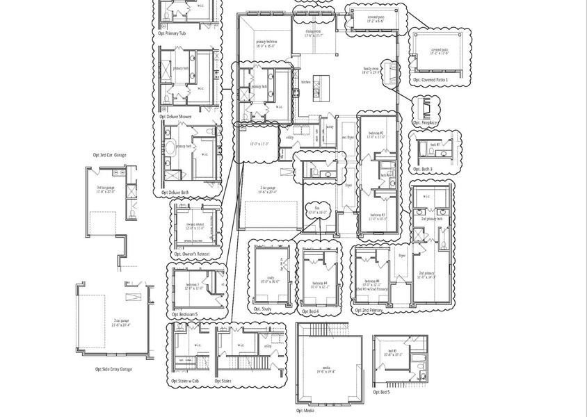 2D floor plan layout of this home in Redden Farms, Midlothian, TX (Image 5).