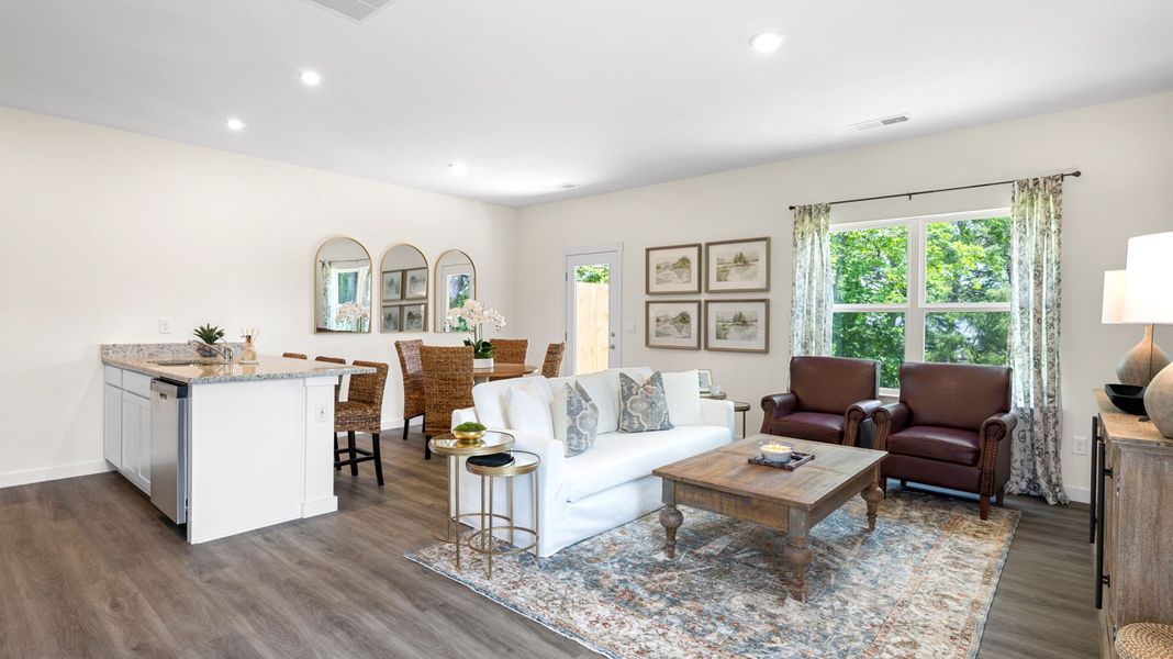 Representative furnished interior of a home built from the Mitchell Townhome by D.R. Horton in Belcourt Landing, Cleveland (Image 10).