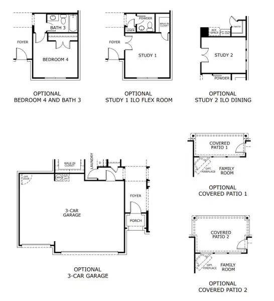 2D floor plan layout for the Concept 2492 by Landsea Homes in Hunters Ridge, Crowley, TX (Image 4).