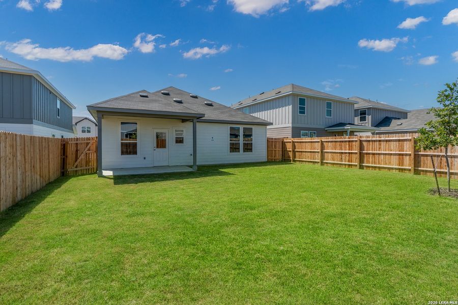 Exterior details and patio area of a home in The Overlook at Creekside, New Braunfels (Image 17).