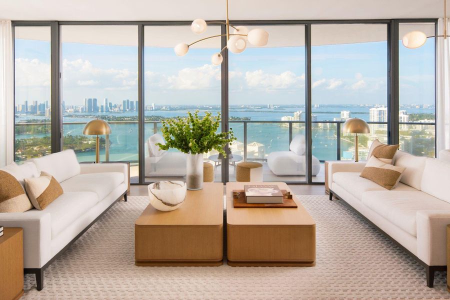 Furnished interior view inside a new home in , Miami Beach (Image 12).