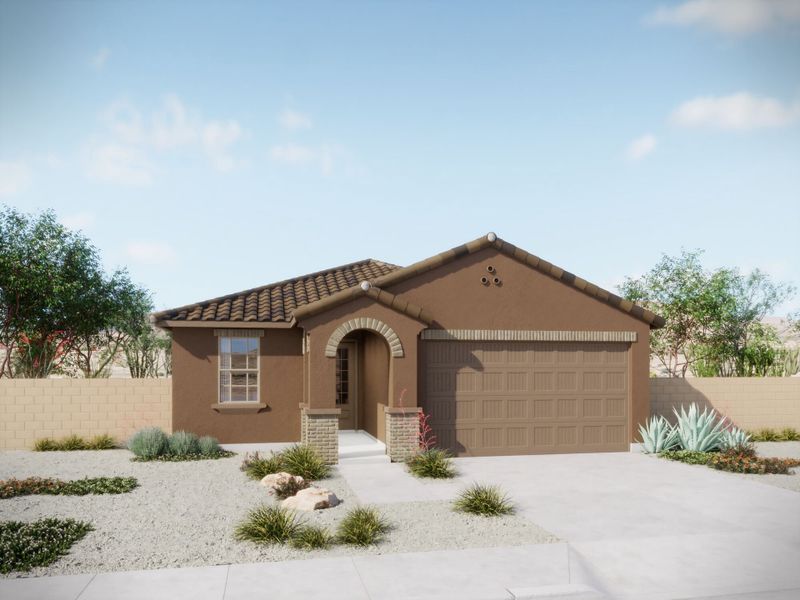 Representative exterior photo of a completed home built from the Brandy by Mattamy Homes in Silverbell Ridge, Marana, AZ (Image 3).