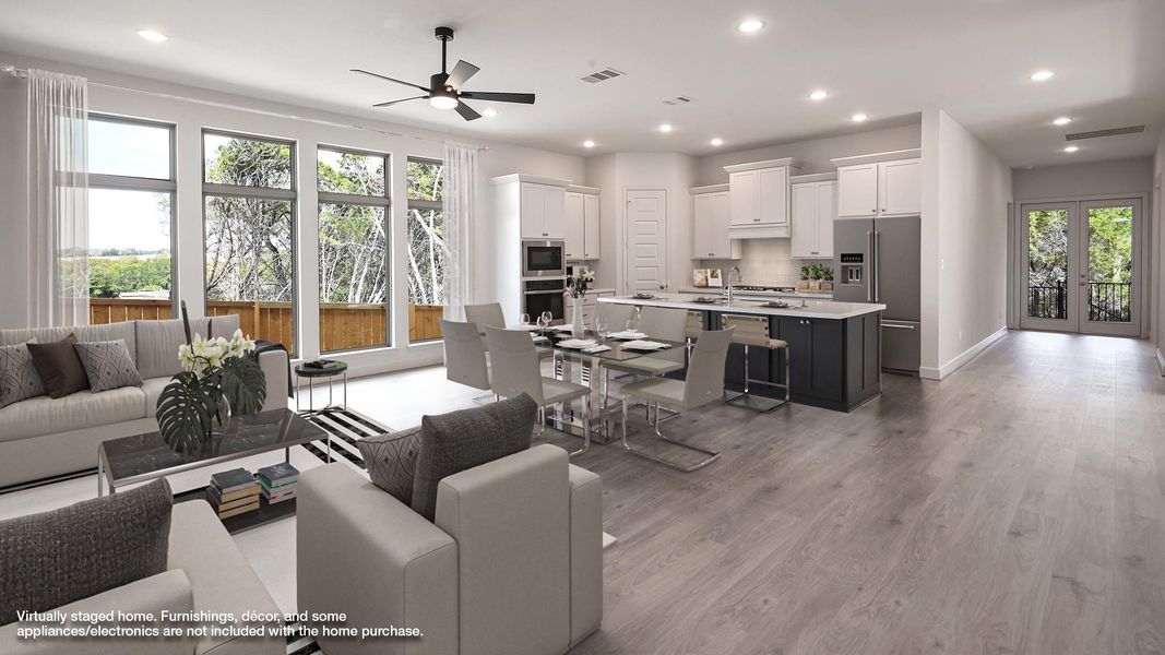 Furnished interior view inside a new home in 6 Creeks 45', Kyle (Image 4). Furnished interior view inside a new home in 6 Creeks 45', Kyle (Image 4).