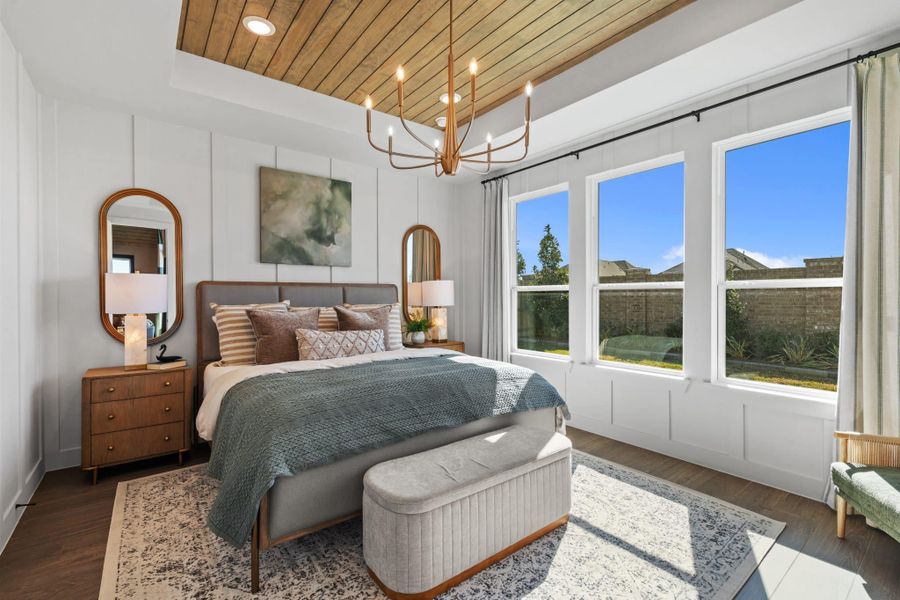 Representative furnished interior of a home built from the Aubrey by Chesmar Homes in Sienna, Missouri City (Image 42).
