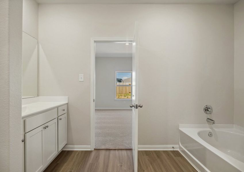 Spacious vanity in the master bathroom Spacious vanity in the master bathroom