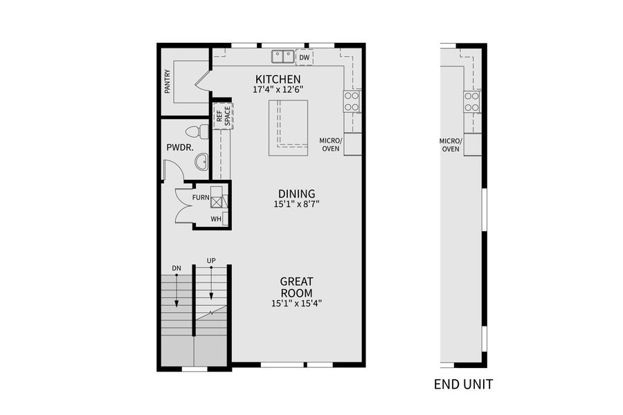 2D floor plan layout for the Columbia by Brightland Homes in Dillon Pointe - Skyview, Broomfield, CO (Image 4).