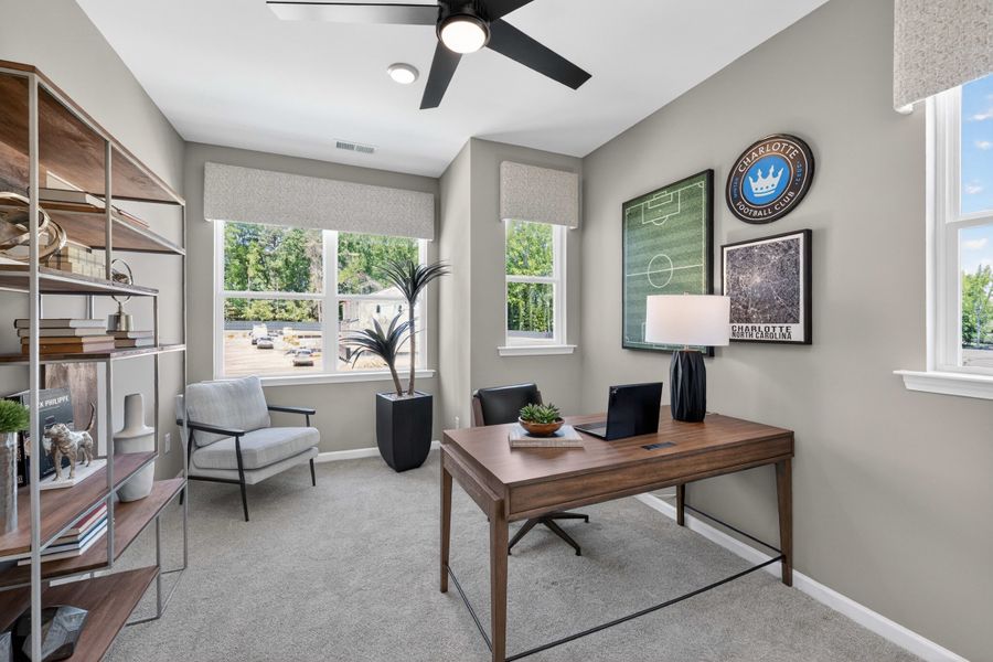 Representative furnished interior of a home built from the Hanover by Tri Pointe Homes in Amplitude, Charlotte (Image 28).