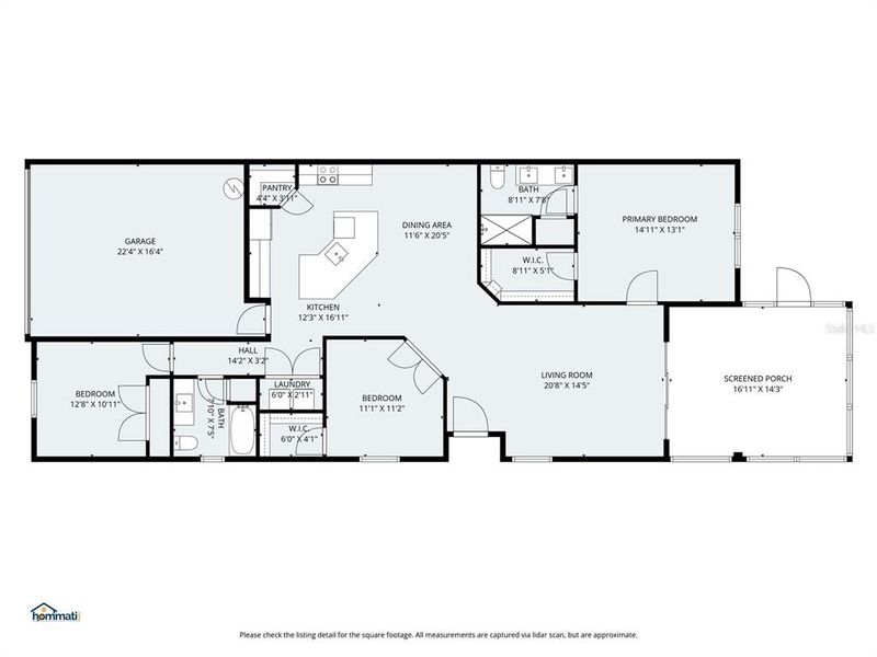 2D floor plan layout of this home in Towns at Woodsdale, Wesley Chapel, FL (Image 5).