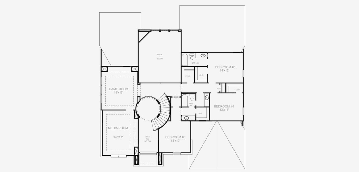 2D floor plan layout for the 3791W by Perry Homes in Sweetgrass 80', Haslet, TX (Image 4).