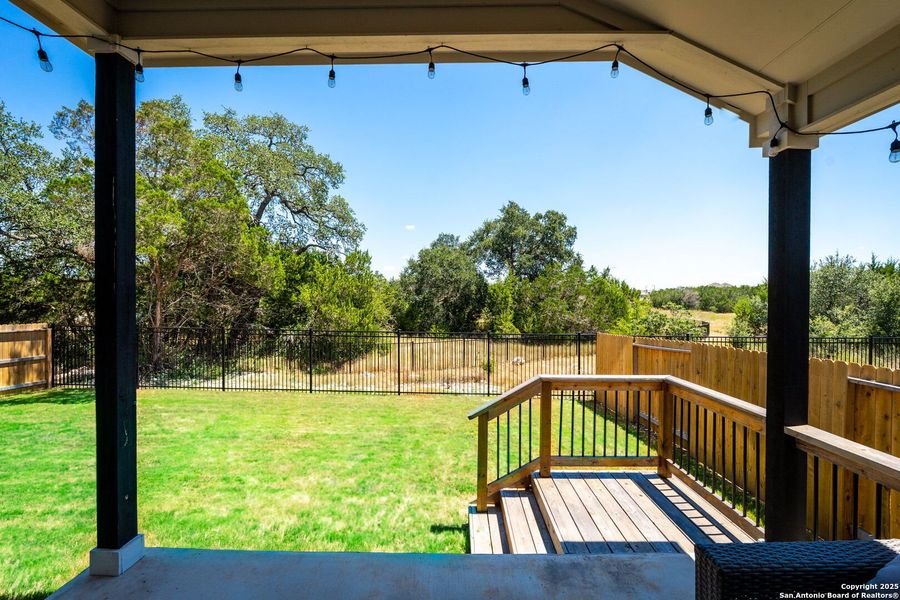 Exterior details and patio area of a home in , New Braunfels (Image 20).