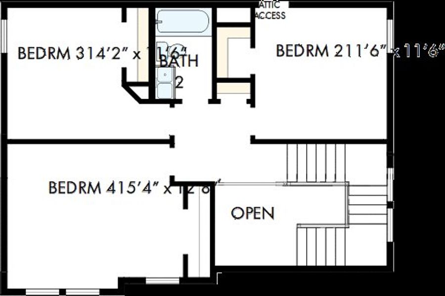 2D floor plan layout of this home in Walden Creek – Reserve Collection, Montgomery, TX (Image 4).
