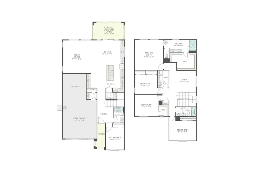 2D floor plan layout for the Estrella Plan 3514 by Tri Pointe Homes in Terraza, San Tan Valley, AZ (Image 4).