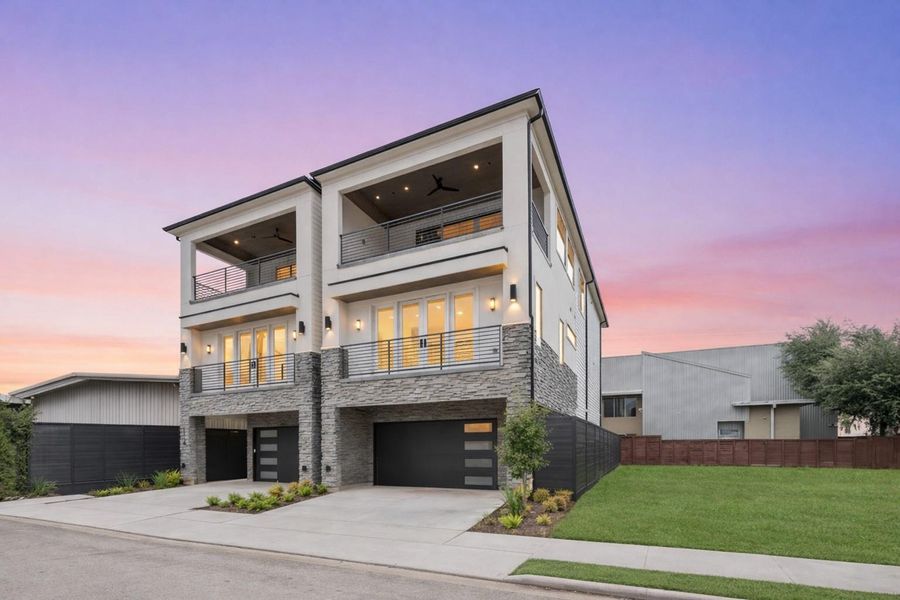 Striking modern facade with clean architectural lines and premium curb appeal.