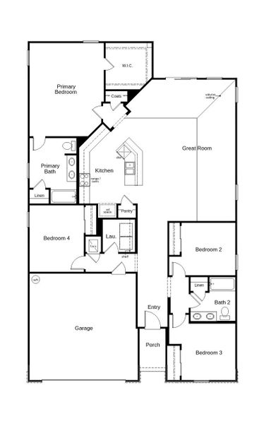 2D floor plan layout of this home in Panther Creek, Jacksonville, FL (Image 2).