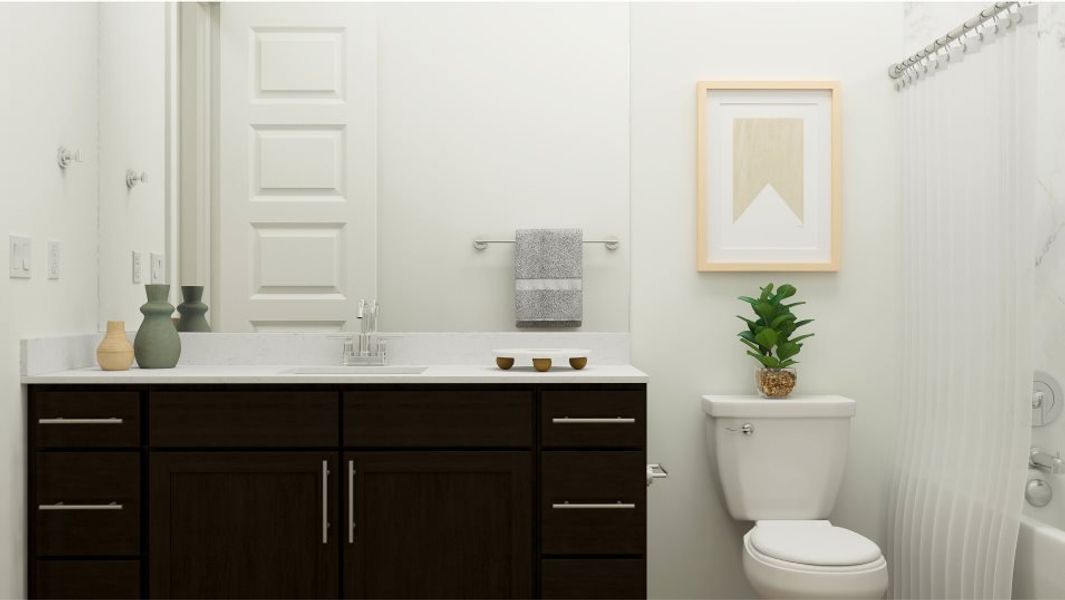 Bathroom 2 with combo shower tub