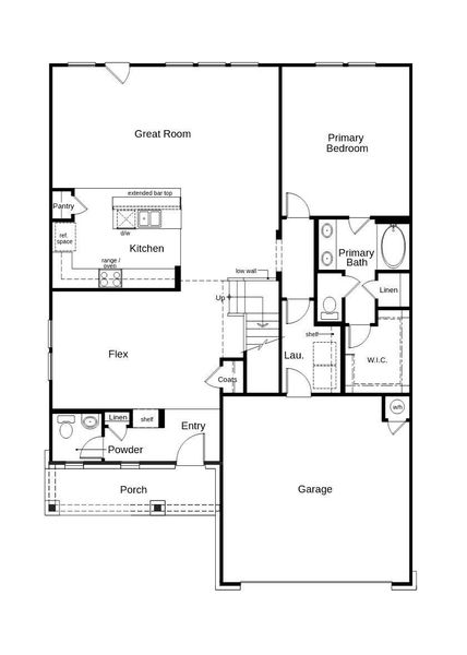 This floor plan features 4 bedrooms, 2 full baths, 1 half bath, and over 2,500 square feet of living space.