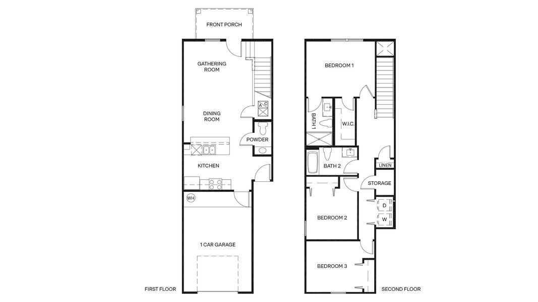 2D floor plan layout for the Baxter by D.R. Horton in Liberty Cove, Yulee, FL (Image 4).