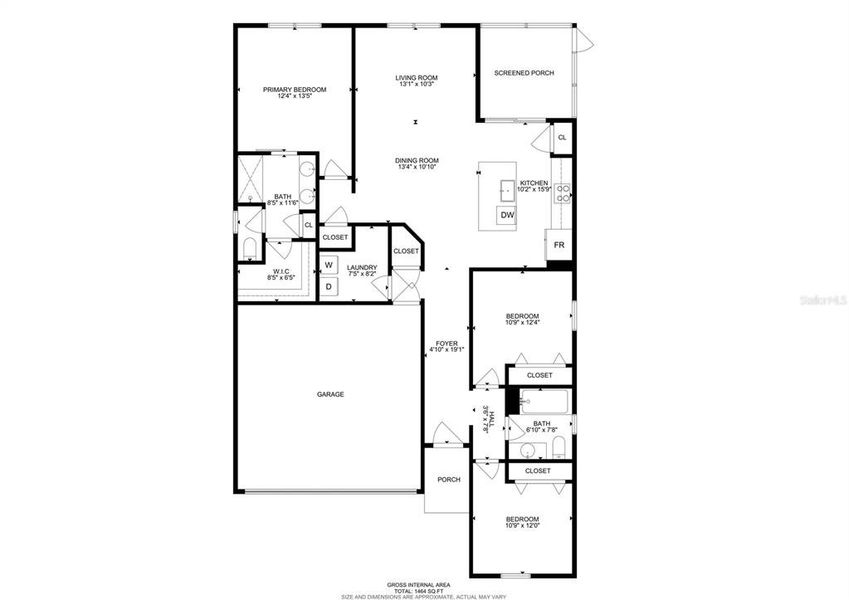 2D floor plan layout of this home in Seasons at Mabel Place, Lake Wales, FL (Image 5).