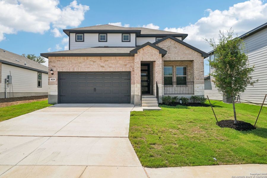 Front exterior of a new home in Royal Crest, San Antonio, TX, highlighting curb appeal (Image 17). Front exterior of a new home in Royal Crest, San Antonio, TX, highlighting curb appeal (Image 17).