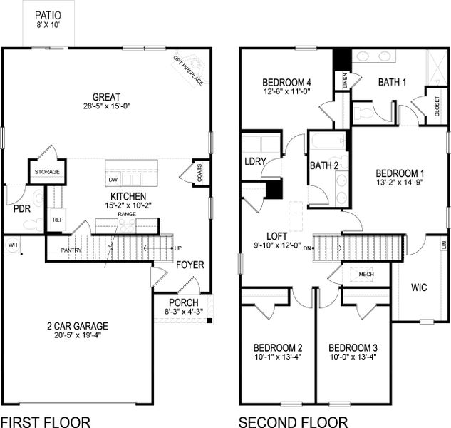 2D floor plan layout of this home in Keebler Meadows, Johnson City, TN (Image 2). 2D floor plan layout of this home in Keebler Meadows, Johnson City, TN (Image 2).