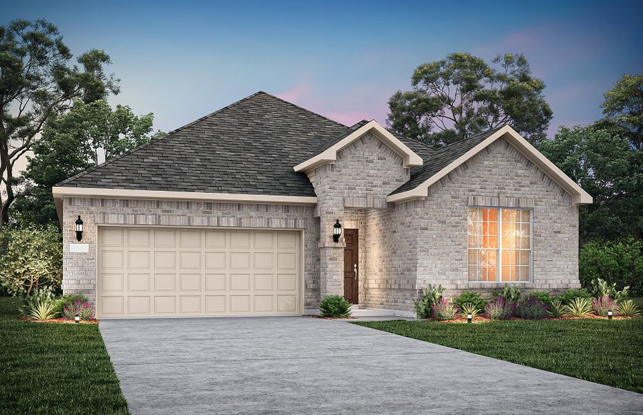 The Orchard, a one-story home with 2-car garage, shown with Home Exterior 33