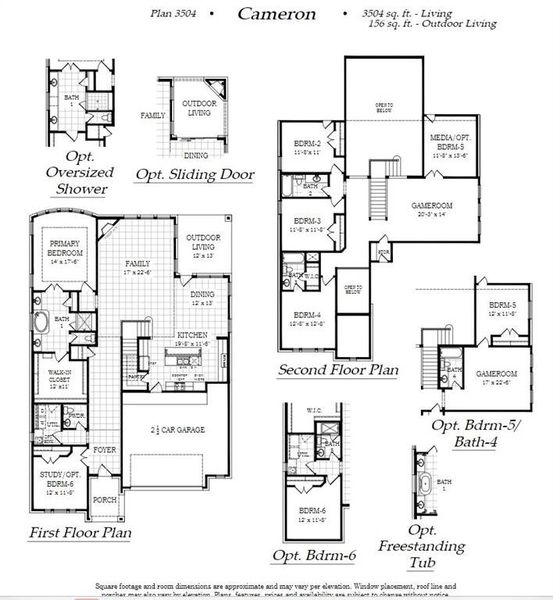 2D floor plan layout of this home in Westside Preserve, Midlothian, TX (Image 3).