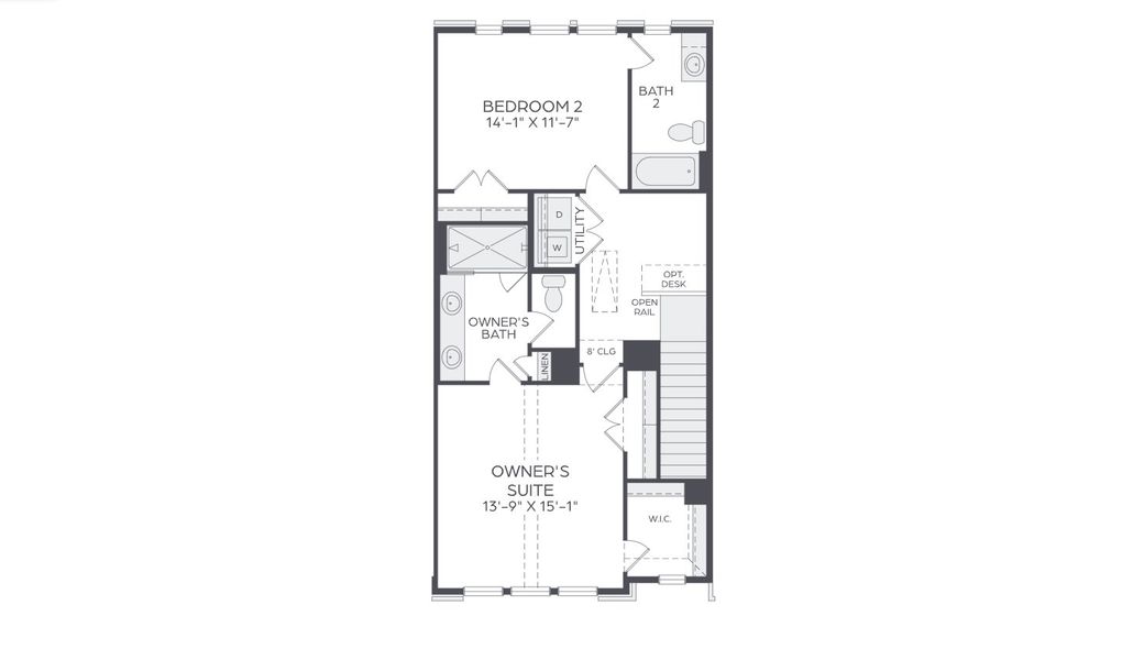 2D floor plan layout for the Cypress by Cadence Homes in The Preserve on the Park, Addison, TX (Image 5). 2D floor plan layout for the Cypress by Cadence Homes in The Preserve on the Park, Addison, TX (Image 5).
