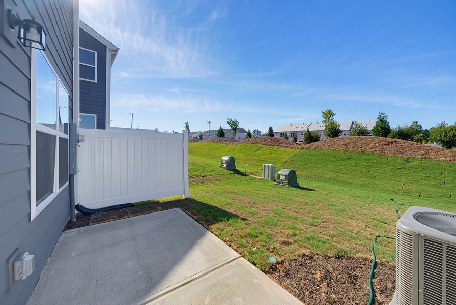 Exterior details and patio area of a home in Sweetbrier, Durham (Image 3).