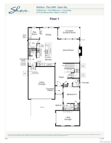 2D floor plan layout of this home in Stargaze at Solstice, Littleton, CO (Image 27).