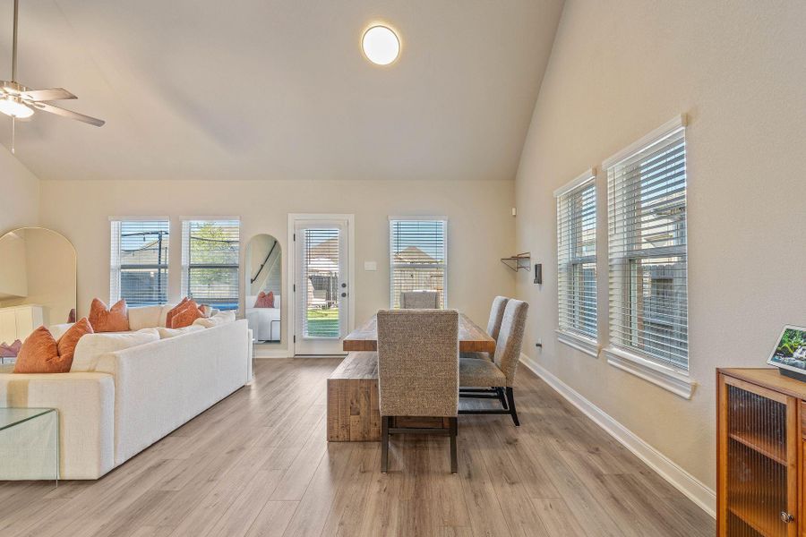 Furnished interior view inside a new home in Pine Lake Cove - Classic Series, Montgomery (Image 10). Furnished interior view inside a new home in Pine Lake Cove - Classic Series, Montgomery (Image 10).