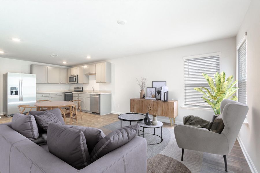 Furnished interior view inside a new home in Center Pointe, Santee (Image 6). Furnished interior view inside a new home in Center Pointe, Santee (Image 6).