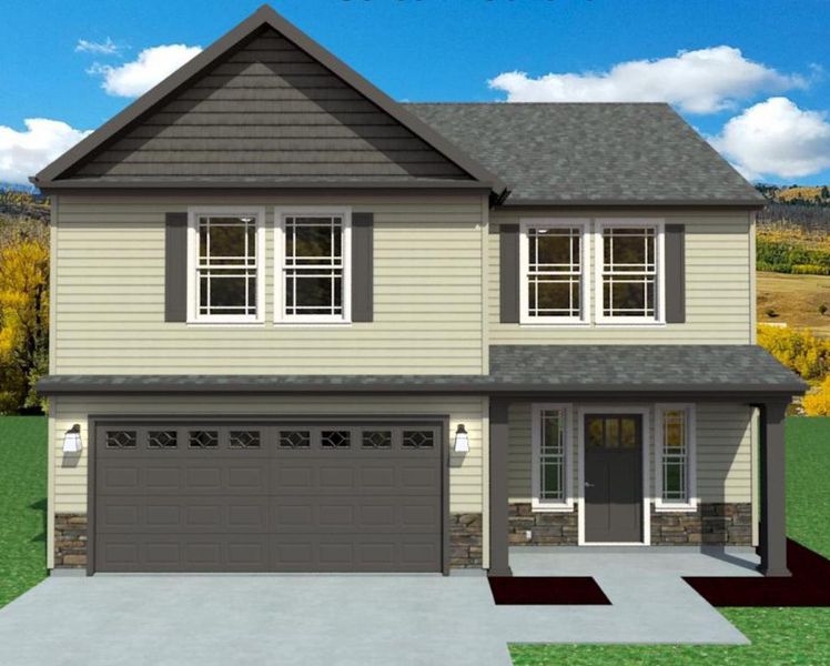 Front exterior of a new home in Hampshire Heights, Moore, SC, highlighting curb appeal (Image 2). Front exterior of a new home in Hampshire Heights, Moore, SC, highlighting curb appeal (Image 2).