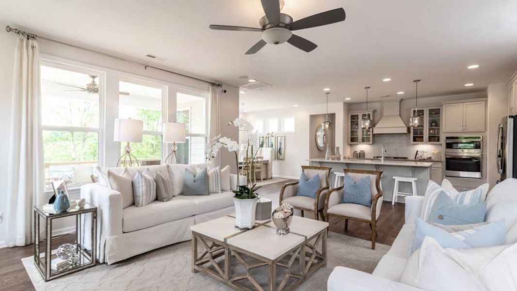 Representative furnished interior of a home built from the London by Taylor Morrison in Walden Woodlands, Huntersville (Image 7). Representative furnished interior of a home built from the London by Taylor Morrison in Walden Woodlands, Huntersville (Image 7).