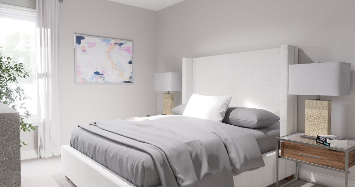 Virtually staged rendering - features may vary. Third Bedroom