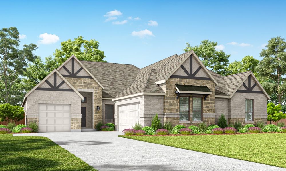 Representative exterior photo of a completed home built from the Valencia by Pacesetter Homes in Park Hills, Rockwall, TX (Image 2). Representative exterior photo of a completed home built from the Valencia by Pacesetter Homes in Park Hills, Rockwall, TX (Image 2).